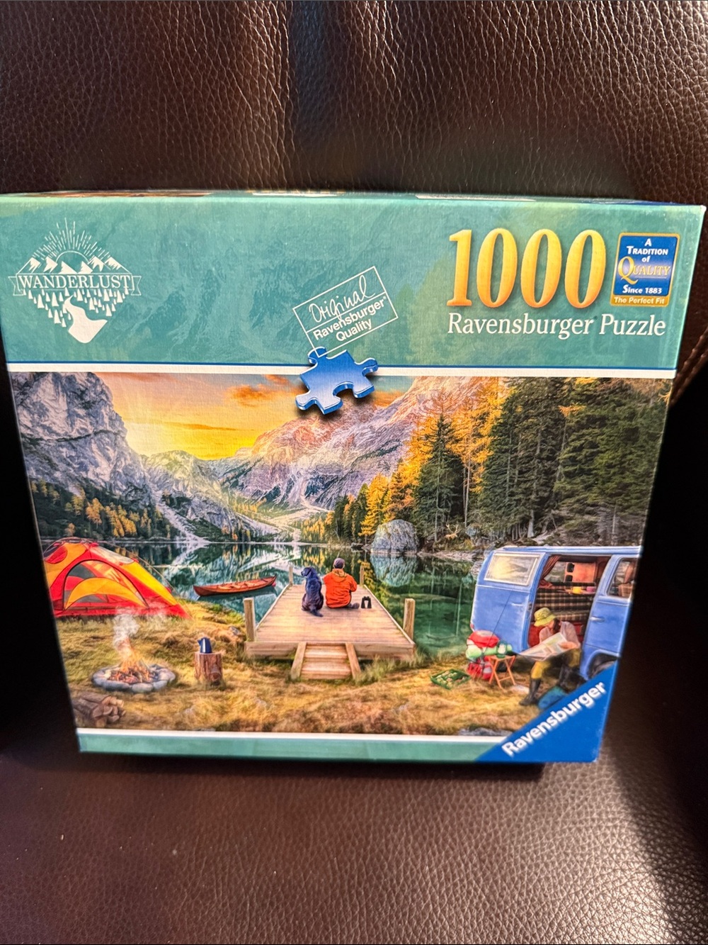 Ravensburger Wanderlust calm Campsite.  1000 piece jigsaw puzzle.